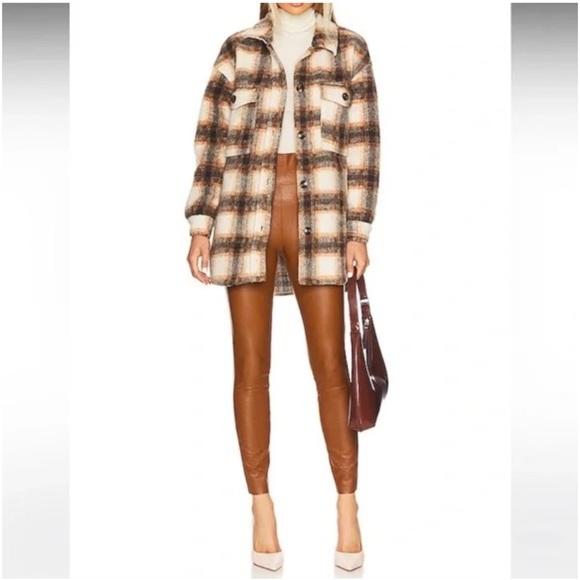 PAIGE Sheena Faux Leather Leggings in Argan New with Tags - Picture 1 of 9